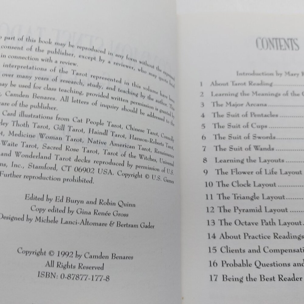 1992 Common Sense Guide To Tarot Reading Paperback Book by Camden Benares - Picture 4 of 13